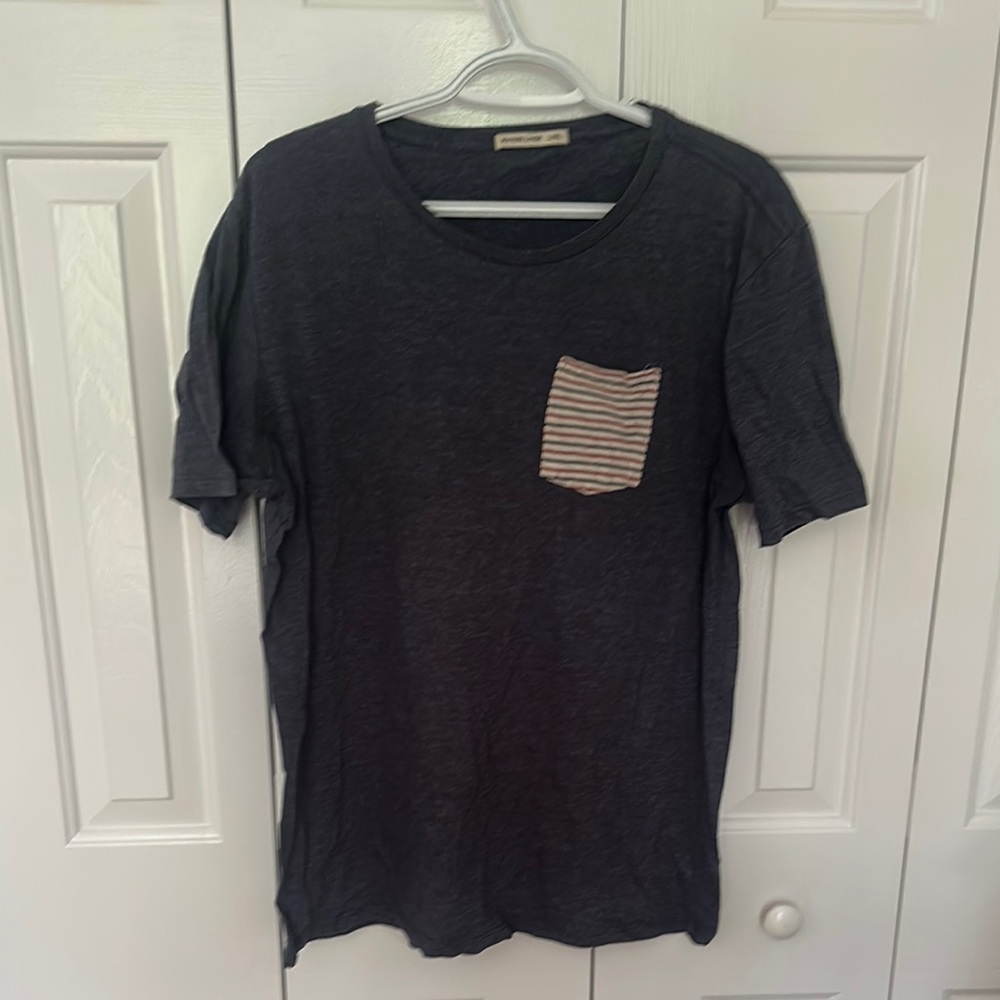 Marine Layer Black and Gray Short Sleeve Tee